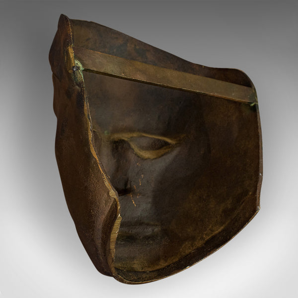 Vintage Death Mask, English, Bronze, Memento Mori, 20th Century, Circa 1960