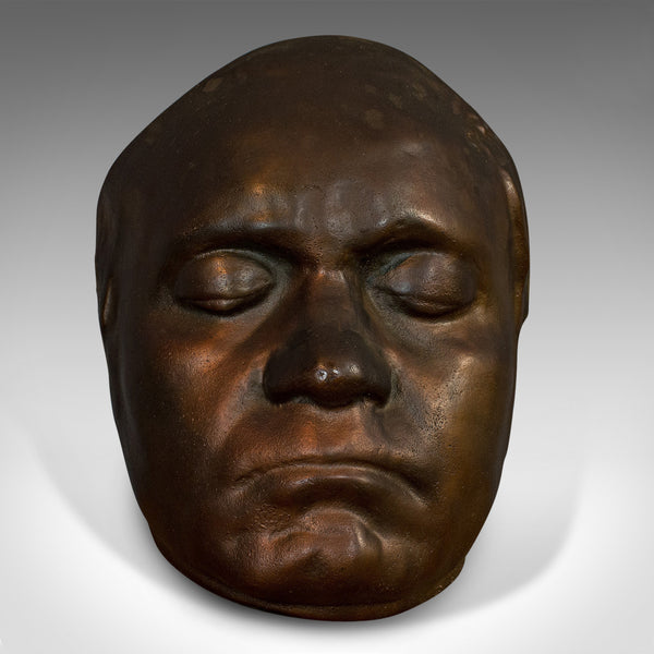 Vintage Death Mask, English, Bronze, Memento Mori, 20th Century, Circa 1960