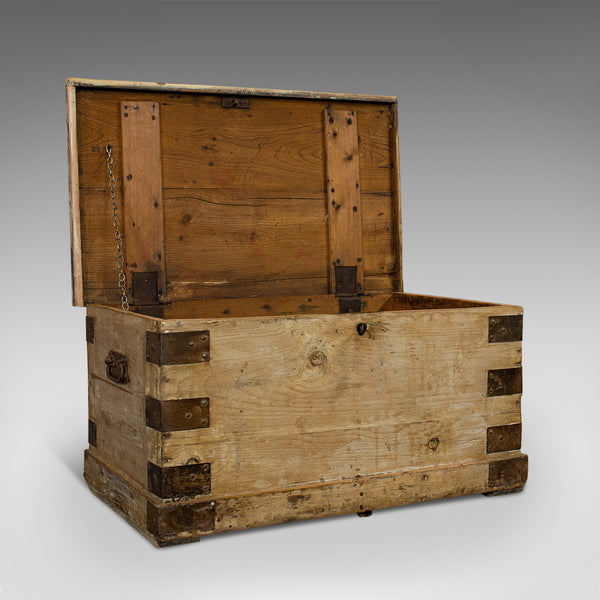 Antique Mail Chest, English, Pine, Carriage, Merchant, Victorian, Circa 1880