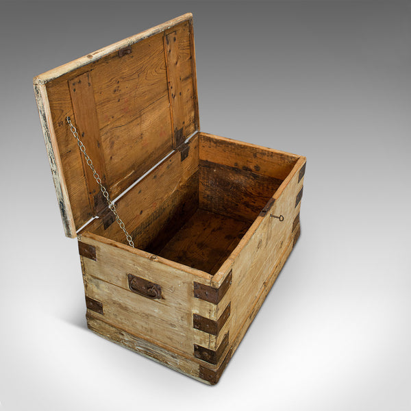 Antique Mail Chest, English, Pine, Carriage, Merchant, Victorian, Circa 1880