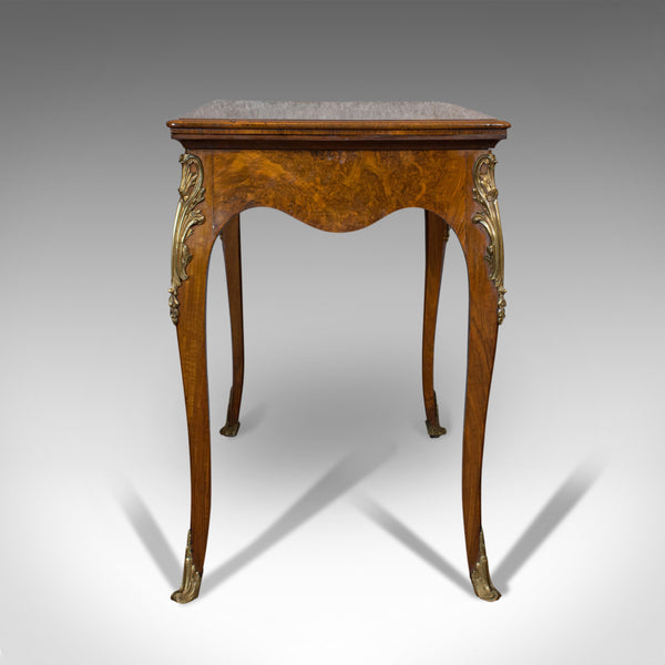 Antique Card Table, French, Burr Walnut, Fold Over, Games, Victorian, Circa 1870