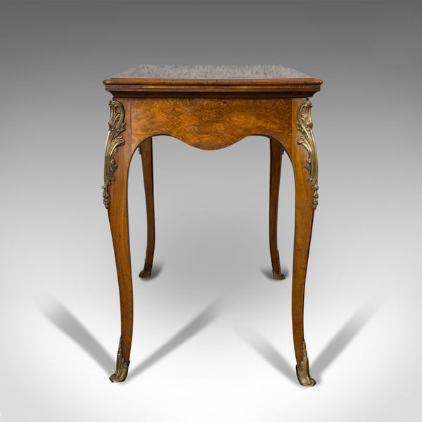 Antique Card Table, French, Burr Walnut, Fold Over, Games, Victorian, Circa 1870