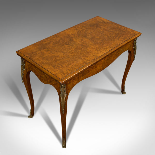 Antique Card Table, French, Burr Walnut, Fold Over, Games, Victorian, Circa 1870