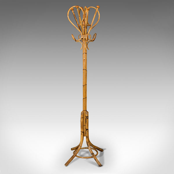 Vintage Hall Stand, Continental, Bamboo, Coat Rack, Bonacina Style, Circa 1960