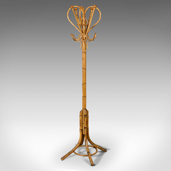 Vintage Hall Stand, Continental, Bamboo, Coat Rack, Bonacina Style, Circa 1960