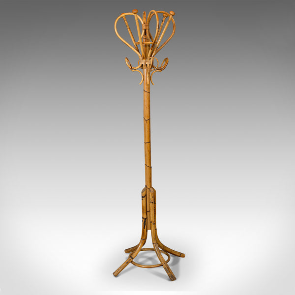 Vintage Hall Stand, Continental, Bamboo, Coat Rack, Bonacina Style, Circa 1960