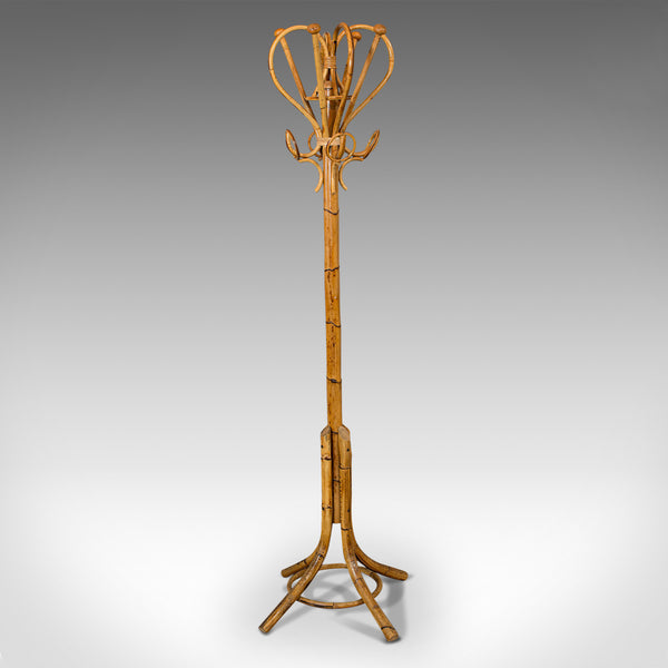 Vintage Hall Stand, Continental, Bamboo, Coat Rack, Bonacina Style, Circa 1960
