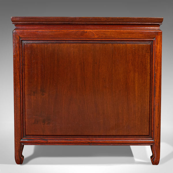 Vintage Bedside Nightstand, Asian, Teak, Side Cabinet, 20th Century, Circa 1990