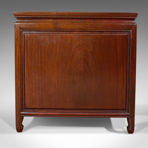 Vintage Bedside Nightstand, Asian, Teak, Side Cabinet, 20th Century, Circa 1990