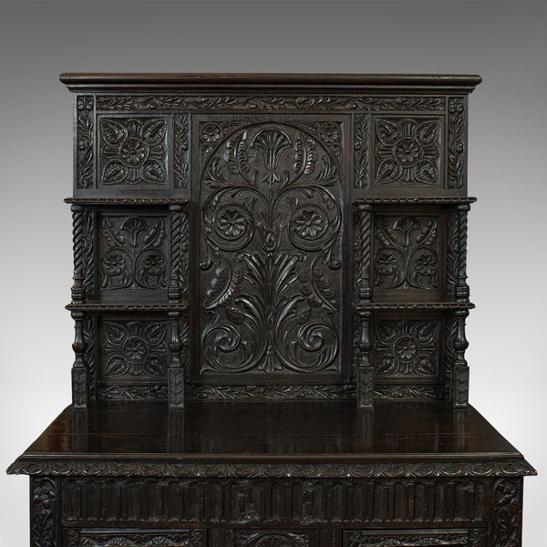 Antique Charles II Revival Dresser, English, Oak, Sideboard, Victorian C.1880
