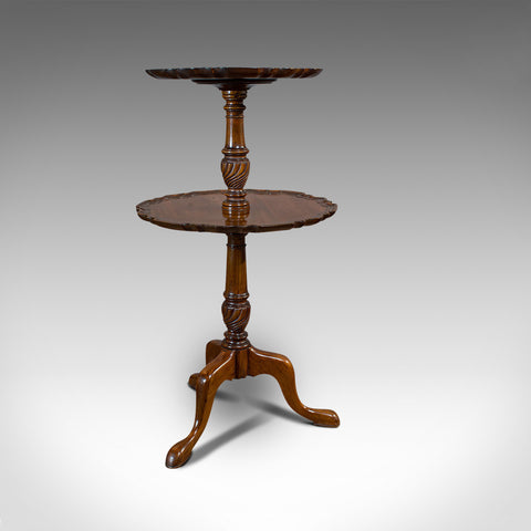 Antique Whatnot Stand, Two Tier Dumb Waiter, Tea Table, Victorian, 1900