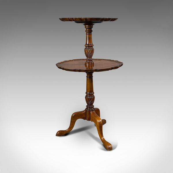 Antique Whatnot Stand, Two Tier Dumb Waiter, Tea Table, Victorian, 1900