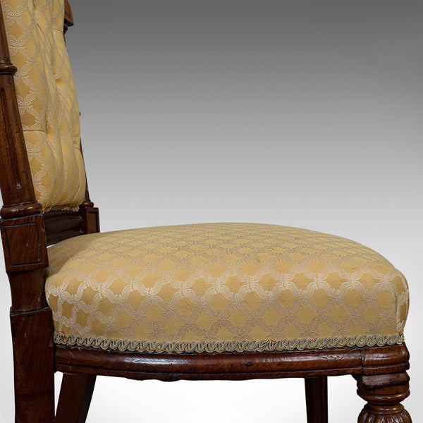 Set Of 4 Antique Chairs, Scottish, Walnut, Suite, Dining, Victorian, Circa 1890