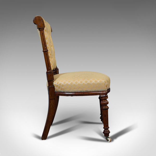 Set Of 4 Antique Chairs, Scottish, Walnut, Suite, Dining, Victorian, Circa 1890