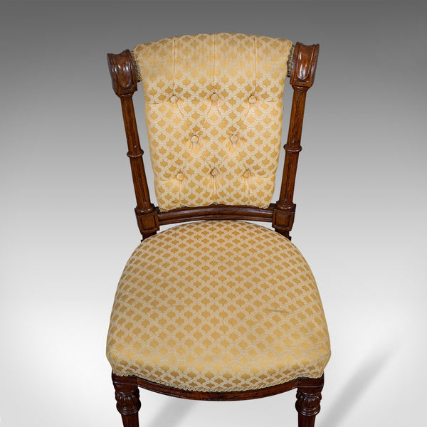 Set Of 4 Antique Chairs, Scottish, Walnut, Suite, Dining, Victorian, Circa 1890