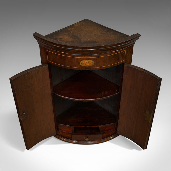 Petite Antique Corner Cabinet, English, Mahogany, Georgian Revival, Victorian