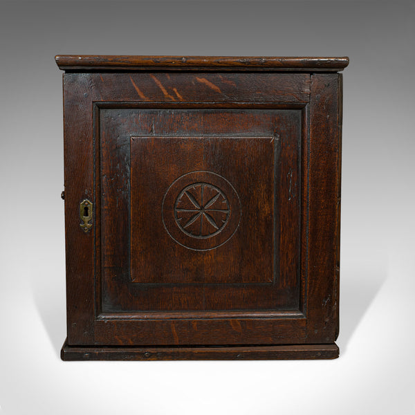 Antique Tea Cabinet, English, Oak, Spice, Apothecary Case, Georgian, Circa 1800