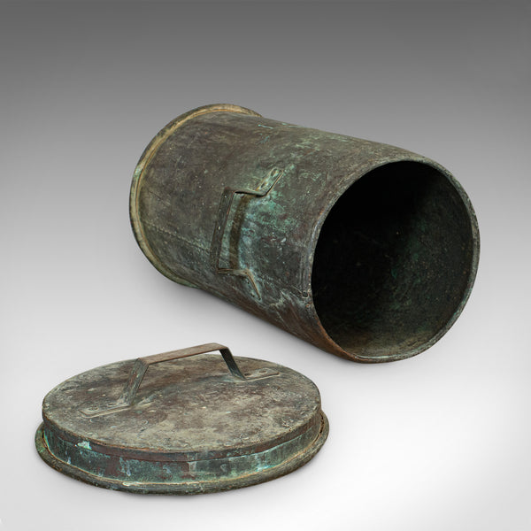 Antique Grain Bin, French, Copper, Farmhouse Silo, Fireside, Victorian, C.1890