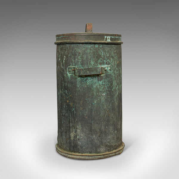 Antique Grain Bin, French, Copper, Farmhouse Silo, Fireside, Victorian, C.1890