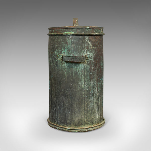 Antique Grain Bin, French, Copper, Farmhouse Silo, Fireside, Victorian, C.1890