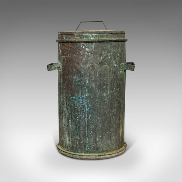 Antique Grain Bin, French, Copper, Farmhouse Silo, Fireside, Victorian, C.1890