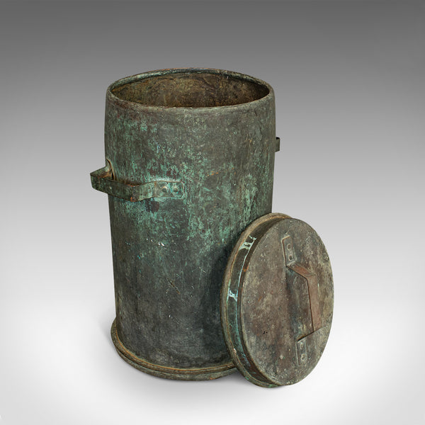 Antique Grain Bin, French, Copper, Farmhouse Silo, Fireside, Victorian, C.1890