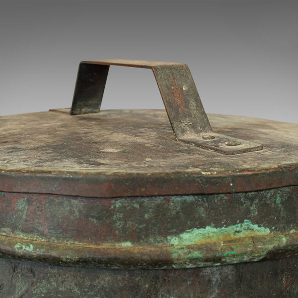 Antique Grain Bin, French, Copper, Farmhouse Silo, Fireside, Victorian, C.1890