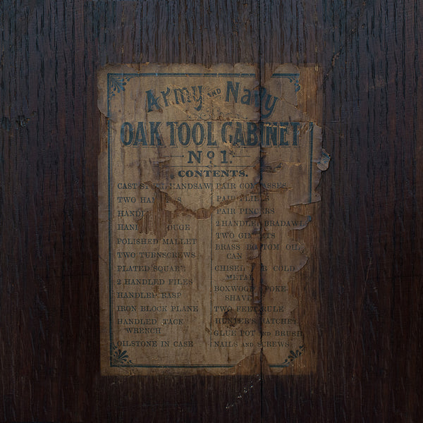 Antique Tool Cupboard, Oak, Wall Hanging, Cabinet, Army and Navy, Edwardian
