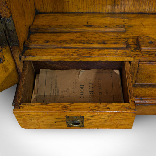 Antique Tool Cupboard, Oak, Wall Hanging, Cabinet, Army and Navy, Edwardian