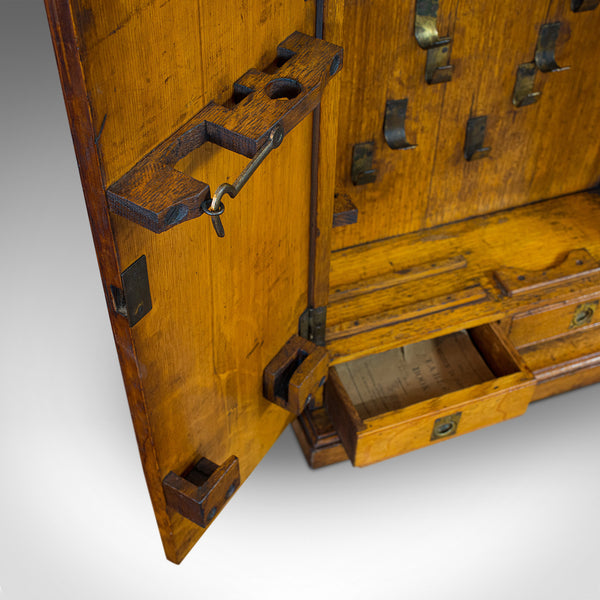 Antique Tool Cupboard, Oak, Wall Hanging, Cabinet, Army and Navy, Edwardian