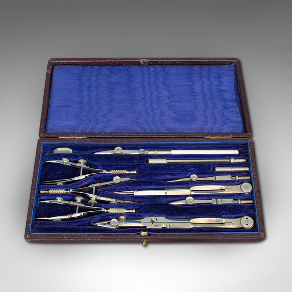 Antique Cartographer's Instrument Set, English, Surveyor's Tool Case, Circa 1920