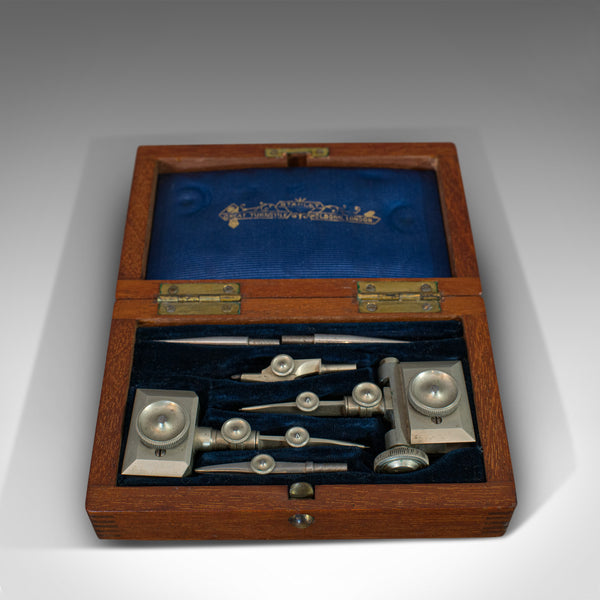 Antique Trammel Point Set, Draughtsman's Instruments, Stanley, Victorian, C.1900