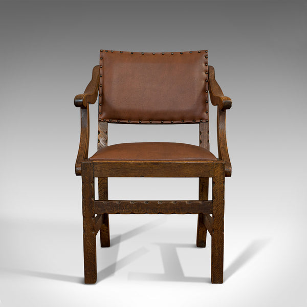 Set of 8, Antique Dining Chairs, Oak, Seat, Arts & Crafts, Hamptons, Edwardian