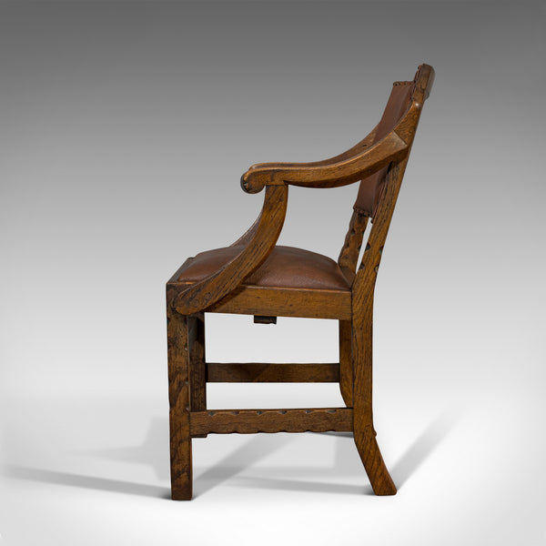 Set of 8, Antique Dining Chairs, Oak, Seat, Arts & Crafts, Hamptons, Edwardian