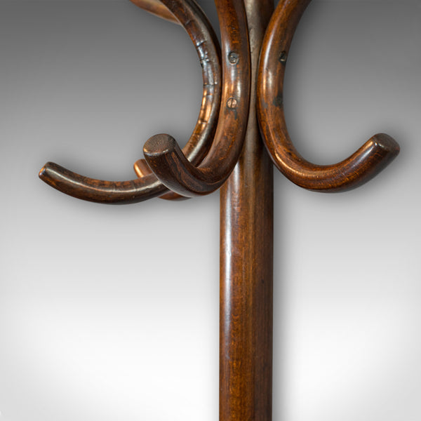 Antique Half Round Hall Stand, French, Bentwood, Coat Rack, Thonet-esque, 1910