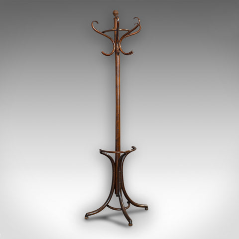 Antique Half Round Hall Stand, French, Bentwood, Coat Rack, Thonet-esque, 1910