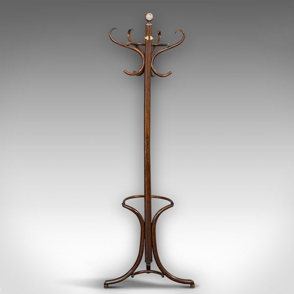Antique Half Round Hall Stand, French, Bentwood, Coat Rack, Thonet-esque, 1910