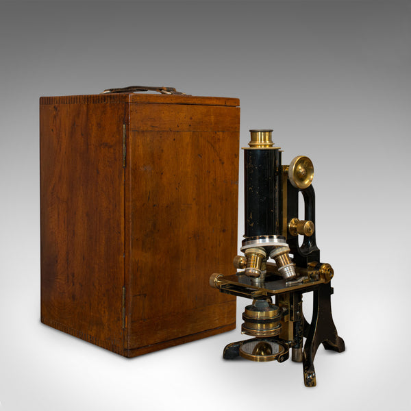 Antique Microscope, English, Brass, Scientific Instrument, Charles Baker, London