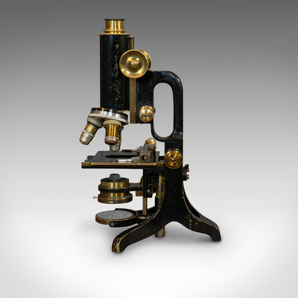 Antique Microscope, English, Brass, Scientific Instrument, Charles Baker, London