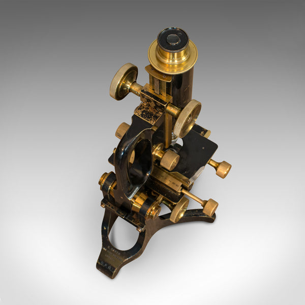 Antique Microscope, English, Brass, Scientific Instrument, Charles Baker, London