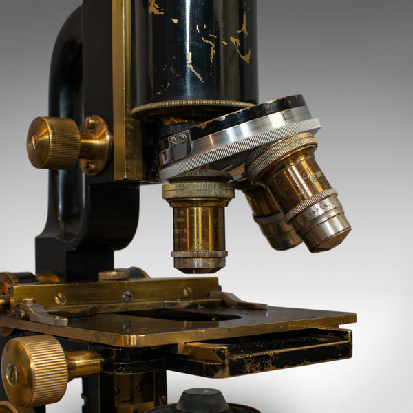 Antique Microscope, English, Brass, Scientific Instrument, Charles Baker, London