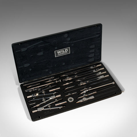 Vintage Draughtsman's Set, Swiss, Steel, Drawing Instrument, Wild Heerbrugg