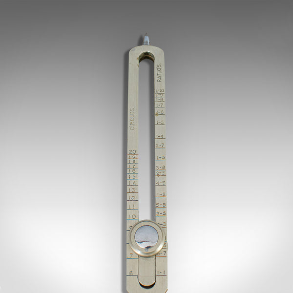 Vintage Proportional Divider, English, Brass, Compass, Draughtsman's Instrument