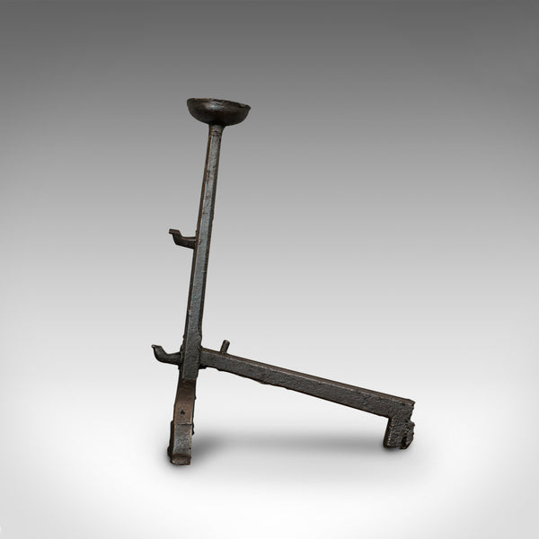 Large, Antique Decorative Andiron, Iron, Fireside, Firedog, Candle, Georgian
