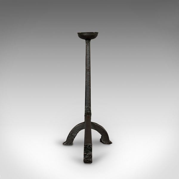 Large, Antique Decorative Andiron, Iron, Fireside, Firedog, Candle, Georgian