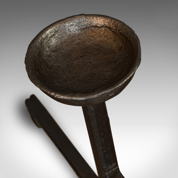 Large, Antique Decorative Andiron, Iron, Fireside, Firedog, Candle, Georgian