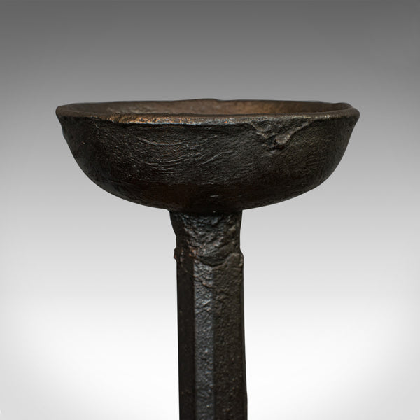Large, Antique Decorative Andiron, Iron, Fireside, Firedog, Candle, Georgian