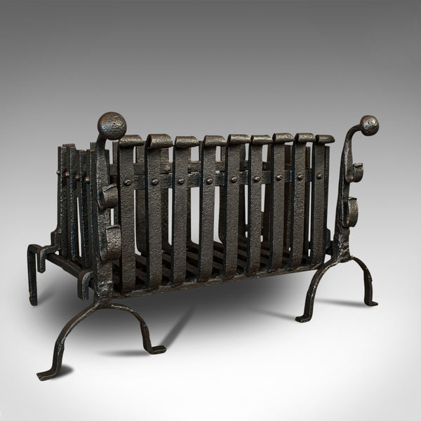 Antique Fire Basket, Andirons, Cast Iron, Fireside, Grate, Fire Dogs, Victorian
