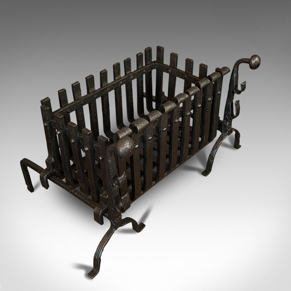 Antique Fire Basket, Andirons, Cast Iron, Fireside, Grate, Fire Dogs, Victorian