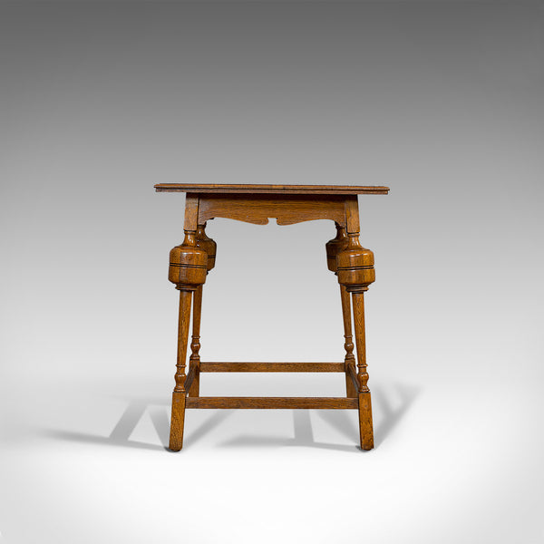 Antique Occasional Table, English, Oak, Side, Wine, Arts & Crafts, Edwardian